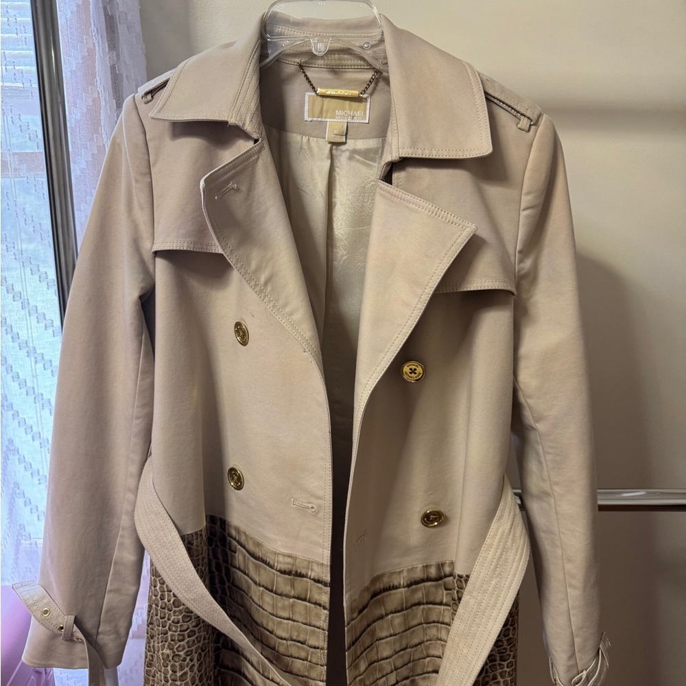 Michael Kors Tan and Brown Trench Coat